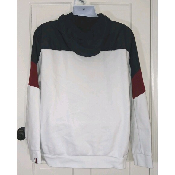 Tommy Hilfiger Hoodie Men's XL Color Block Navy Red White Pullover Sweatshirt - Picture 9 of 16